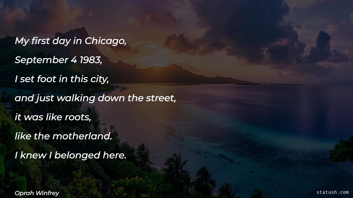 My first day in Chicago - Motivational Quotes at statush.com