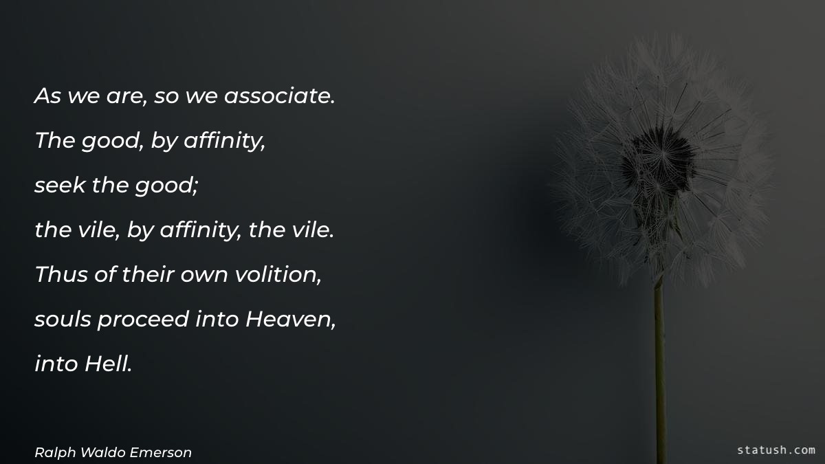 As we are so we associate. Motivational Quotes at statush.com