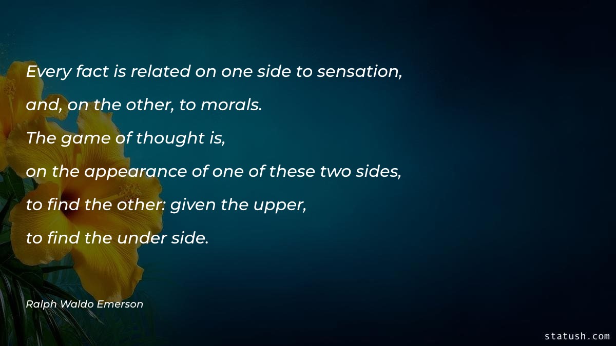 Every fact is related on one side to sensation - Motivational Quotes at statush.com