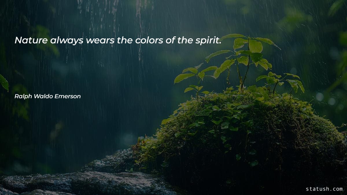 Nature always wears the colors of the spirit
