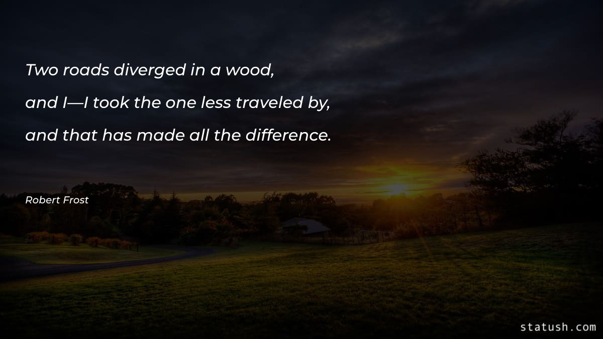 Two roads diverged in a