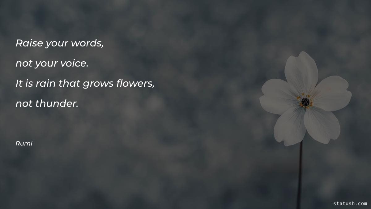 Raise your words, not your