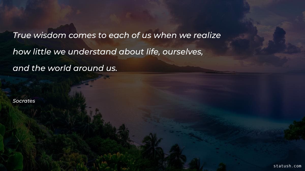 True wisdom comes to each Motivational Quotes at statush.com