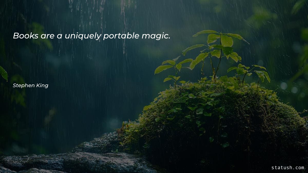 Books are a uniquely portable - Motivational Quotes at statush.com