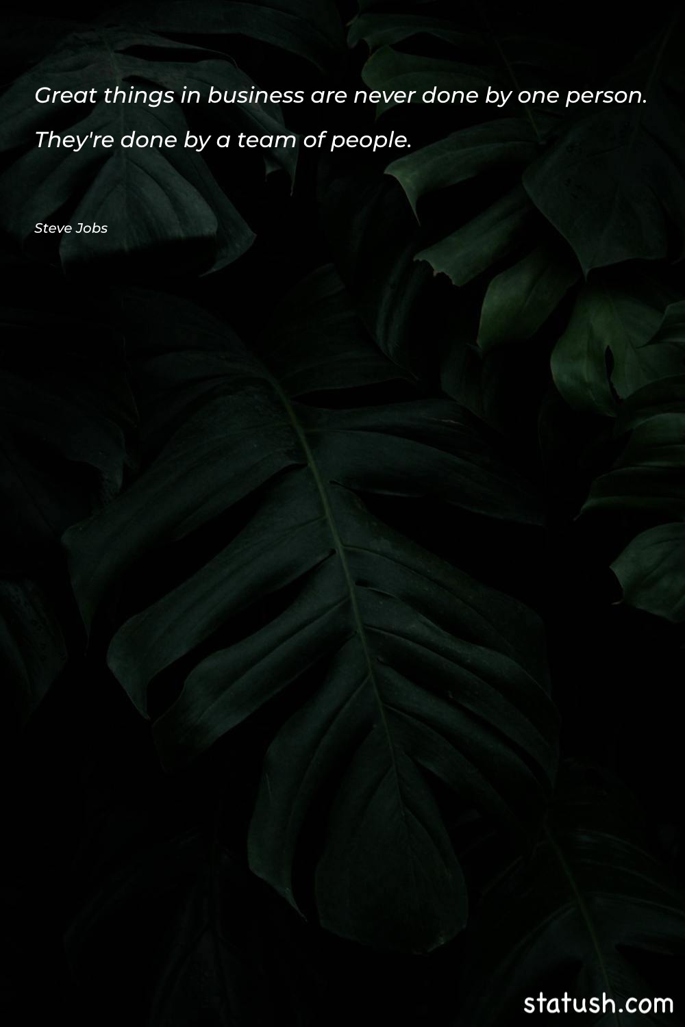 Great things in business are