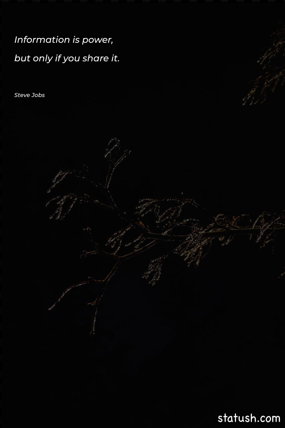 Information is power, but only