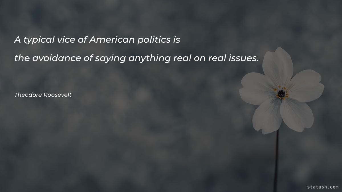 A typical vice of American politics Politics Quotes at statush.com