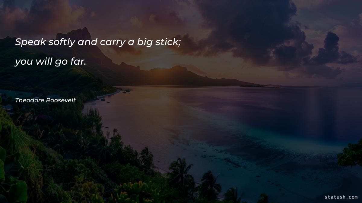 Speak softly and carry a big stick Motivational Quotes at statush.com