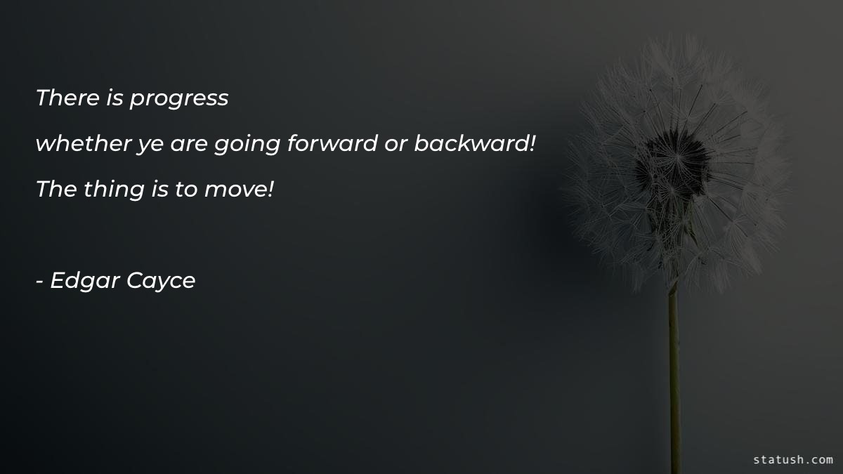 There is progress whether ye are going forward - Motivational Quotes at statush.com