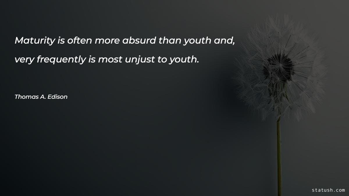 Maturity is often more absurd than youth and very frequently Motivational Quotes at statush.com