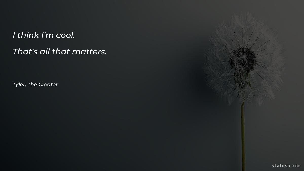 I think I'm cool - Cool Quotes at statush.com