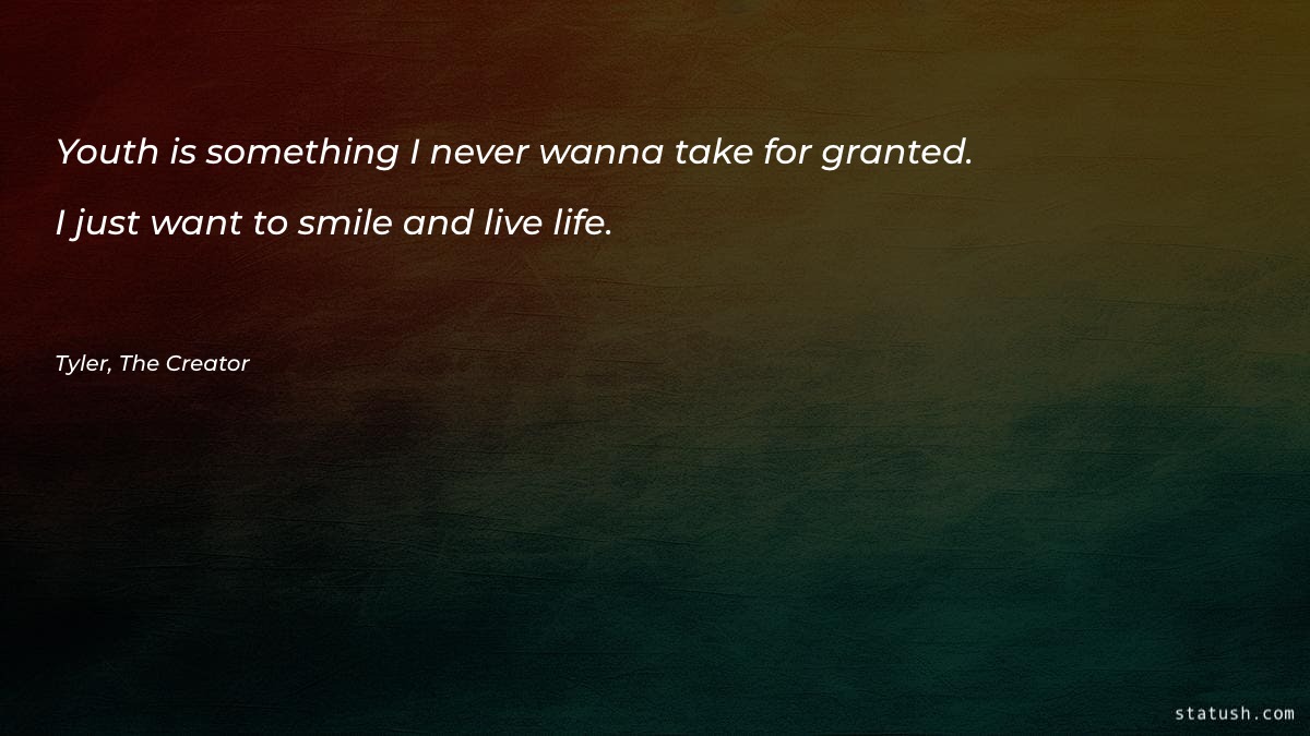 Youth is something I never wanna take Motivational Quotes at statush.com