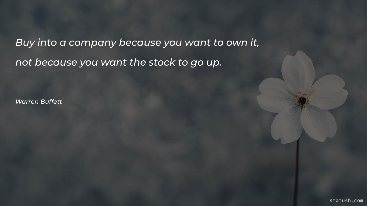 Buy into a company because