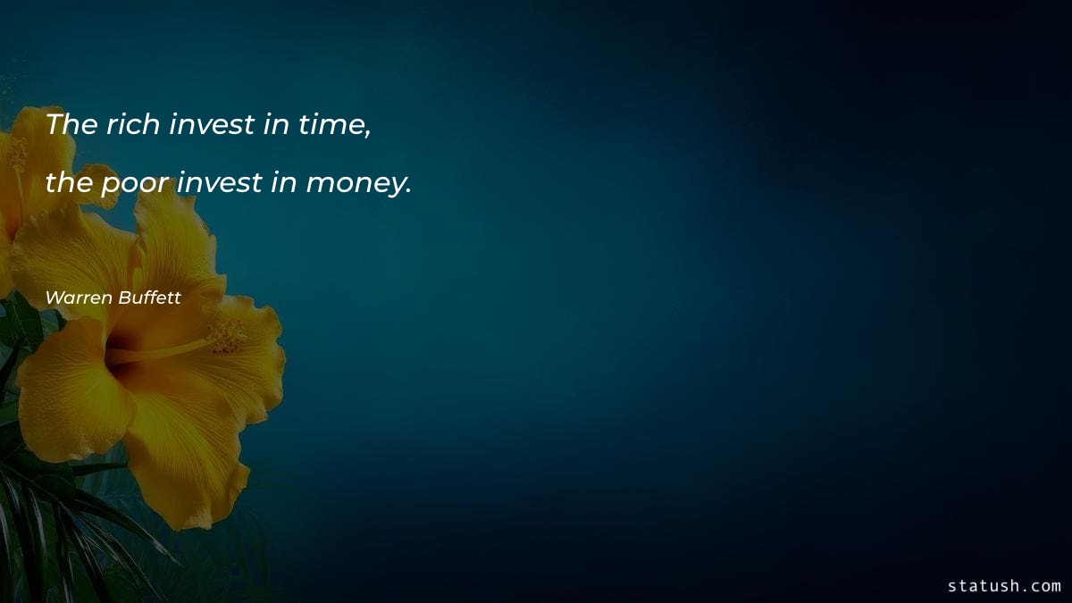 The rich invest in time