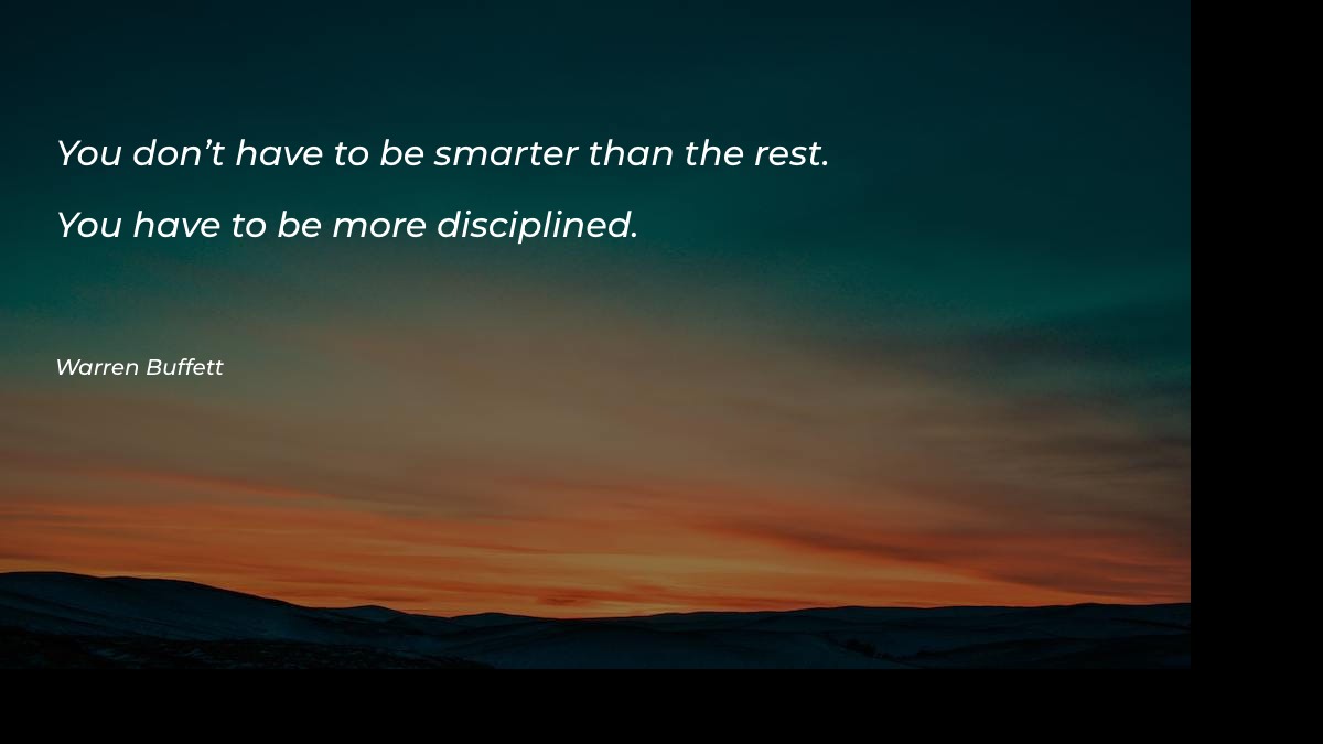 You don’t have to be