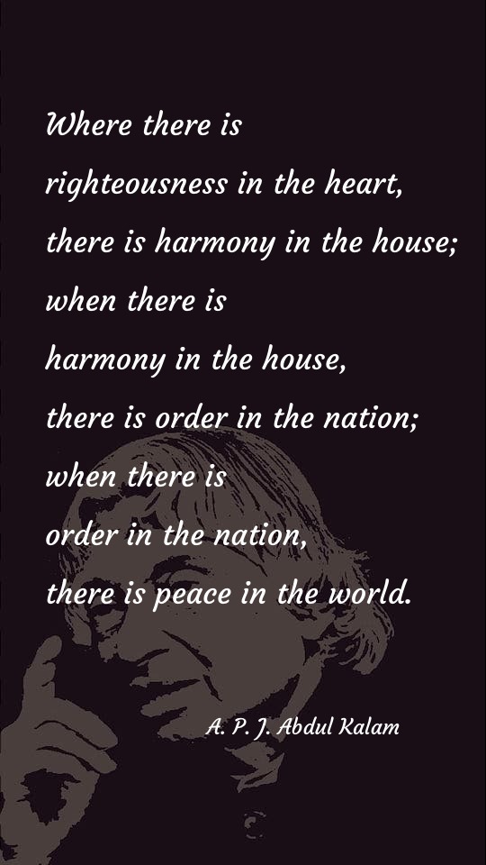 Where there is righteousness in the heart - Home Quotes at statush.com