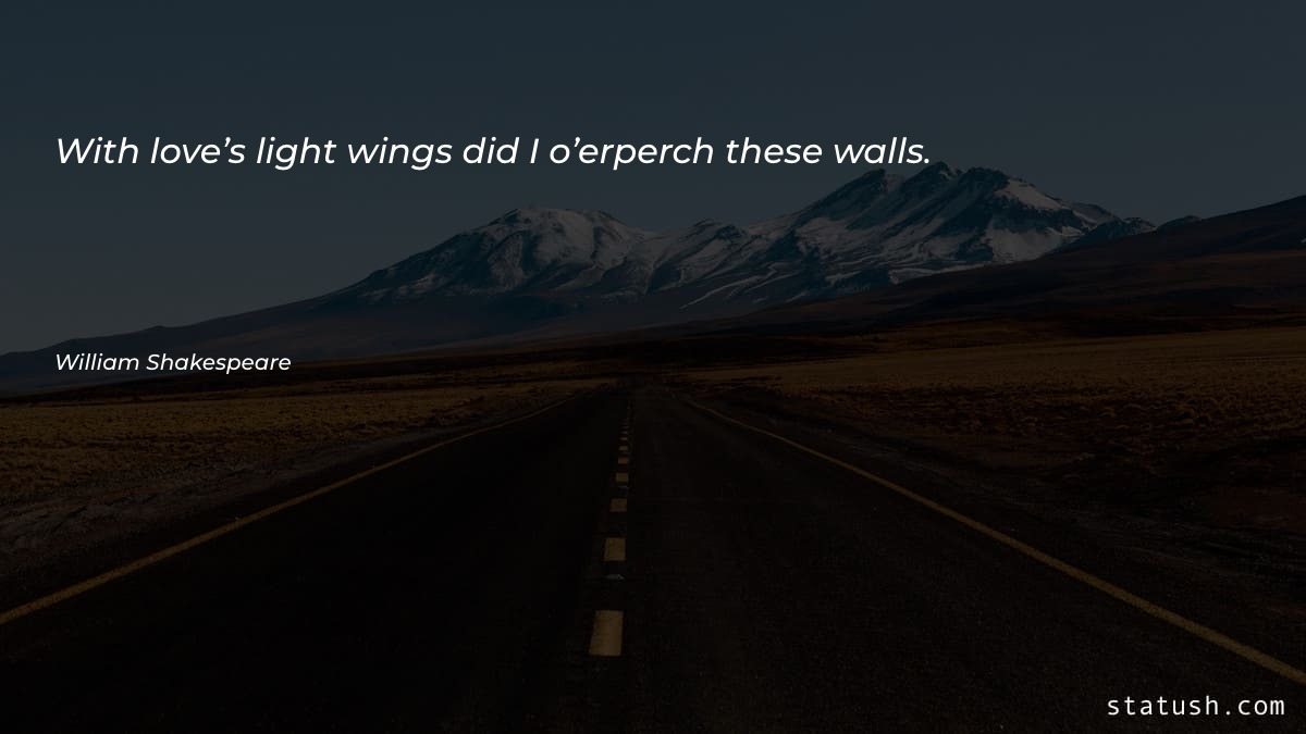 With love’s light wings did