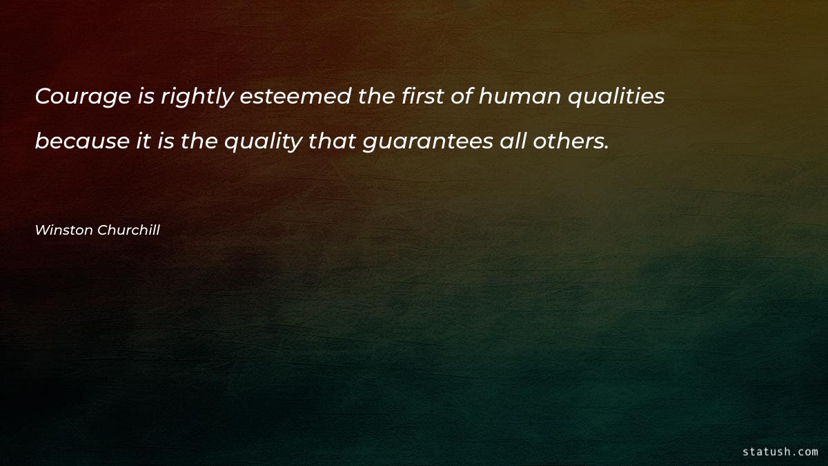 Courage is rightly esteemed the